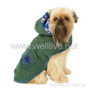 Fashion Pet Green Quilted Paw Dog Blanket Coat Medium