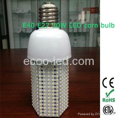 30W LED warehouse lights LED corn lamps 360 degree E27 E40 LED corn bulbs