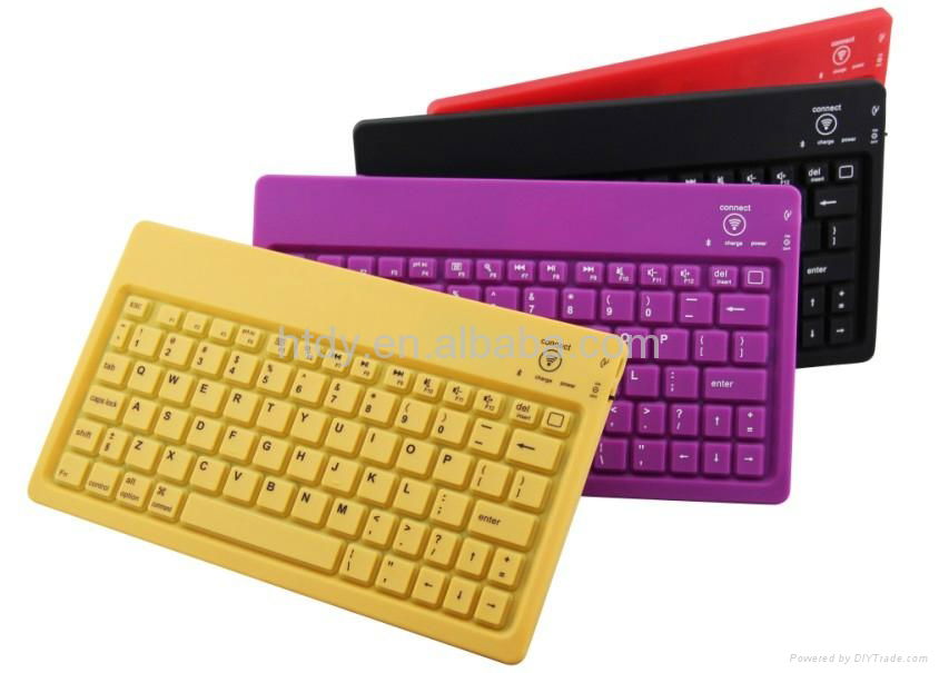 Silicon bluetooth keyboard with leather case for ipad 