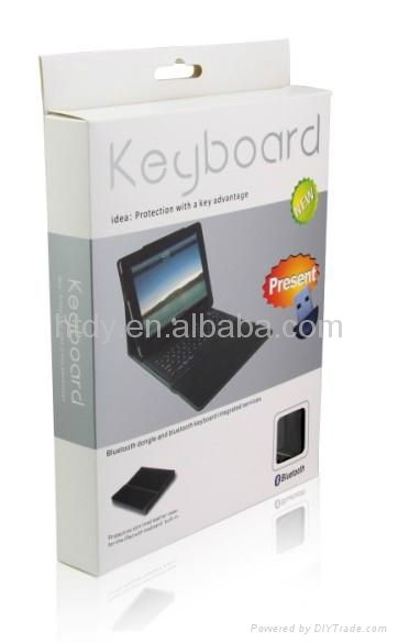 Silicon bluetooth keyboard with leather case for ipad  4