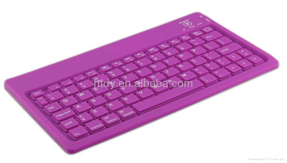 Silicon bluetooth keyboard with leather case for ipad  5