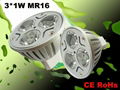 3X1W MR16 LED Spotlight  1