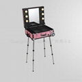 Professional Portable Cosmetic case with trolly, legs and light DB9608K 4