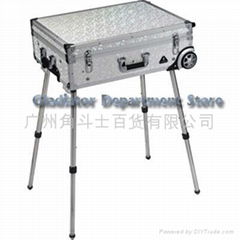 Professional Trolly Aluminum cosmetic case with legs and light DY9606 (close)