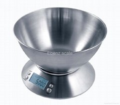 Digital kitchen scale with Stainless Steel Bowl