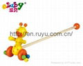 wooden push along toy with monkey 3