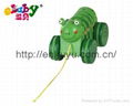 wooden pull along toy with monkey 5