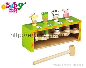 wooden hammer toy with zebra  3