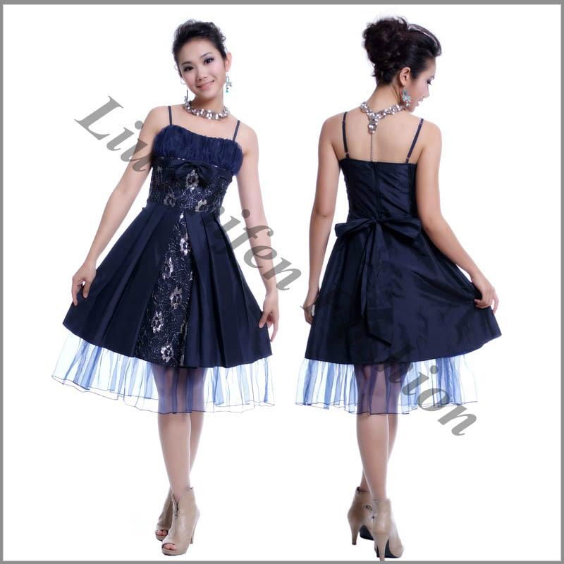 Hot sale short taffeta evening dress OEM welcome