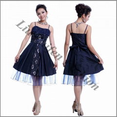 Hot sale short taffeta evening dress OEM welcome