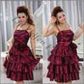 Factory direct wholesale taffeta short evening dress