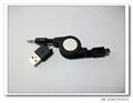 USB AM and DC 3.5 to MINI 5P retractable