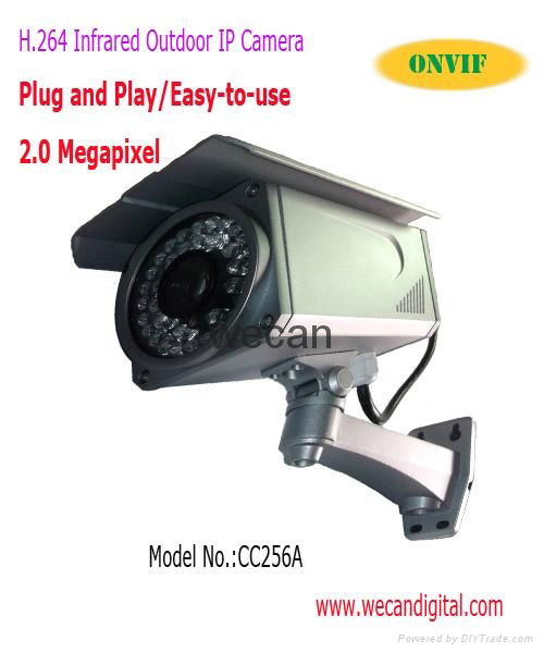 H.264 2.0Megapixel Outdoor Infrared IP CCTV Camera