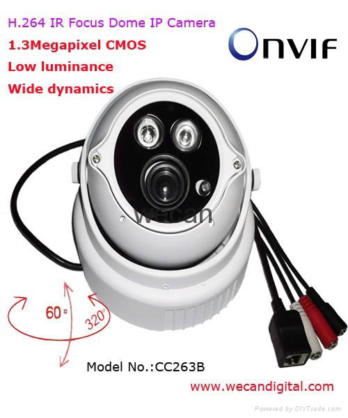 H.264 1.3Megapixel Infrared Dome IP Camera with Vari Focal Lens 2