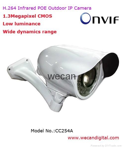 H.264 1.3Megapixel Infrared Waterproof IP Camera