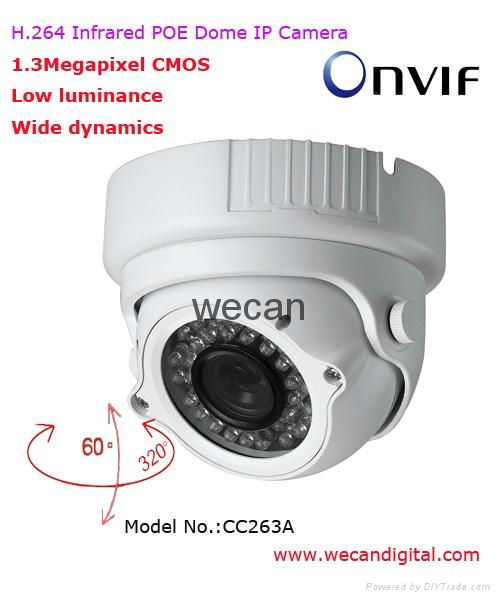 H.264 1.3Megapixel Infrared Weatherproof Dome Network Camera