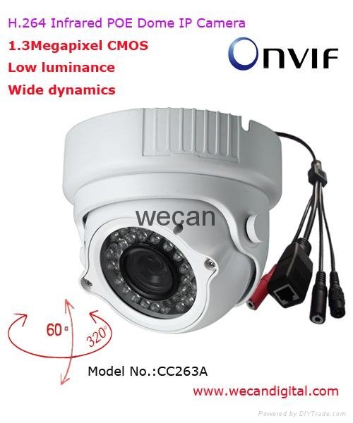 H.264 1.3Megapixel Infrared Weatherproof Dome Network Camera 3