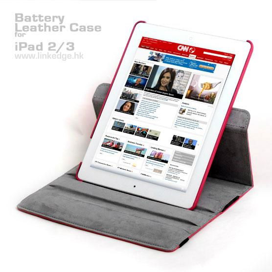 360 Degree Rotating iPad 3 Leather case with 4500mAh Battery 5