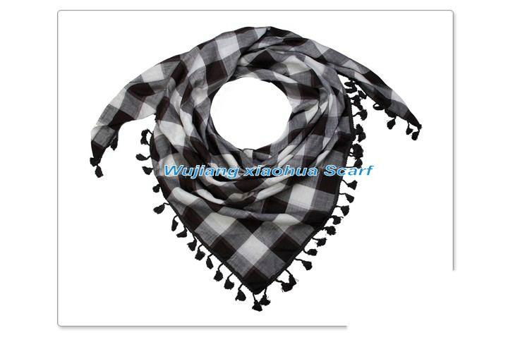 Fashion mens cotton checked scarf