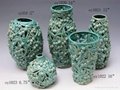 Crackled Glazed Ceramic Vases
