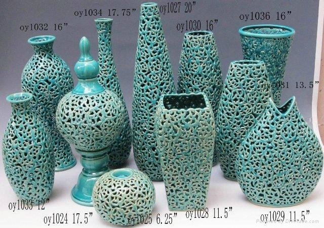 Hot Sale Pierced Ceramic Glazed Vases