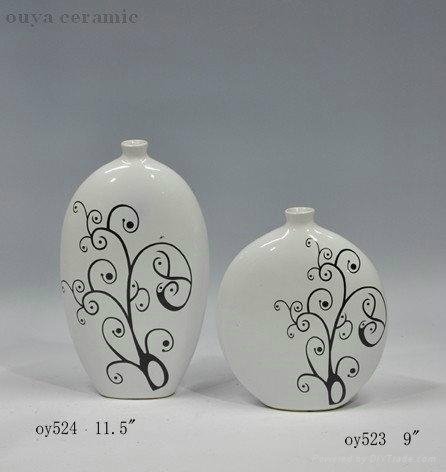 Modern Decal Ceramic Flower Vases