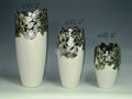 Silver Plated Ceramic Vases with Carved