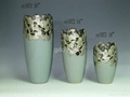 Silver Plated Ceramic Vases with Carved Holes 2