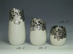 Silver Electrogilding Ceramic Vases