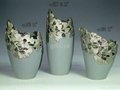 Pierced Ceramic Flower Vases in Silver 2