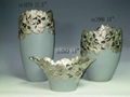 Pierced Silver Ceramic Flowerpots 2