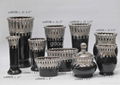 Pierced Silver Ceramic Vases and Flower Pots 1