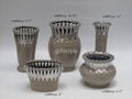 Pierced Silver Ceramic Vases and Flower Pots 2