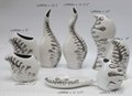 Embossed Silver Ceramic Vases