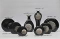 Modern black silver ceramic vases 1