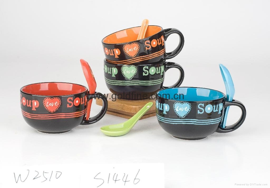 16 oz soup mug with spoon 3