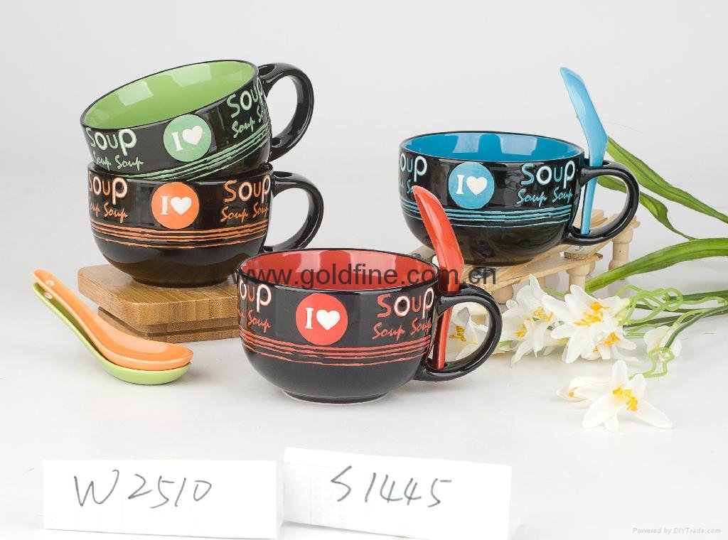 16 oz soup mug with spoon 5