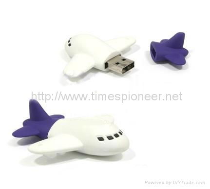 4GB Custom Case Design Rubber USB Pen Drive Plane Shape RB-PLANE(CUSB-115)