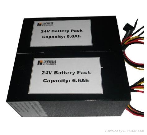 24V 6.6AH Lithium-ion rechargeable battery pack 