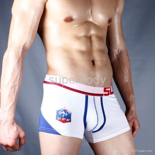 men's cotton print boxer brief for Europe games with four colors