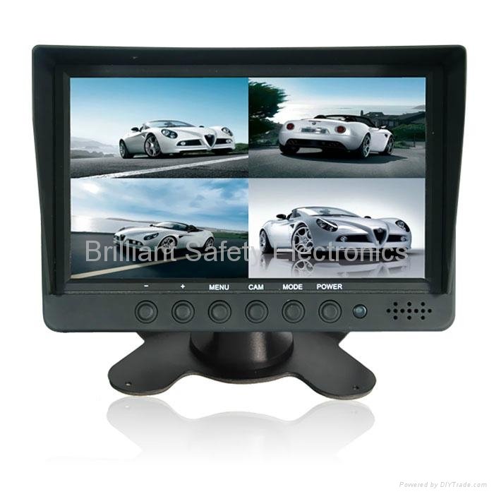 4 Channel inputs Car Monitor LCD quad Monitor