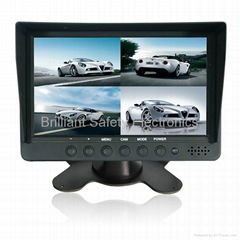 4 Channel inputs Car Monitor LCD quad