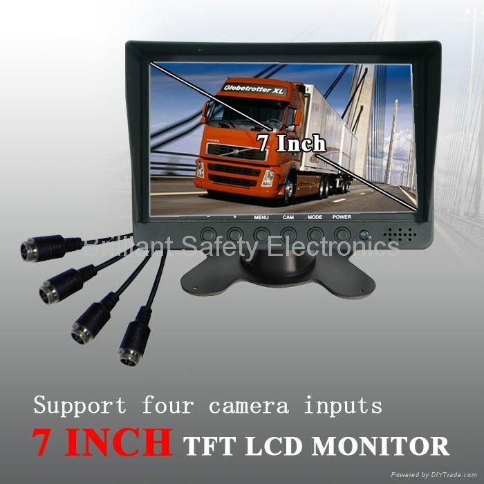 4 Channel inputs Car Monitor LCD quad Monitor 3