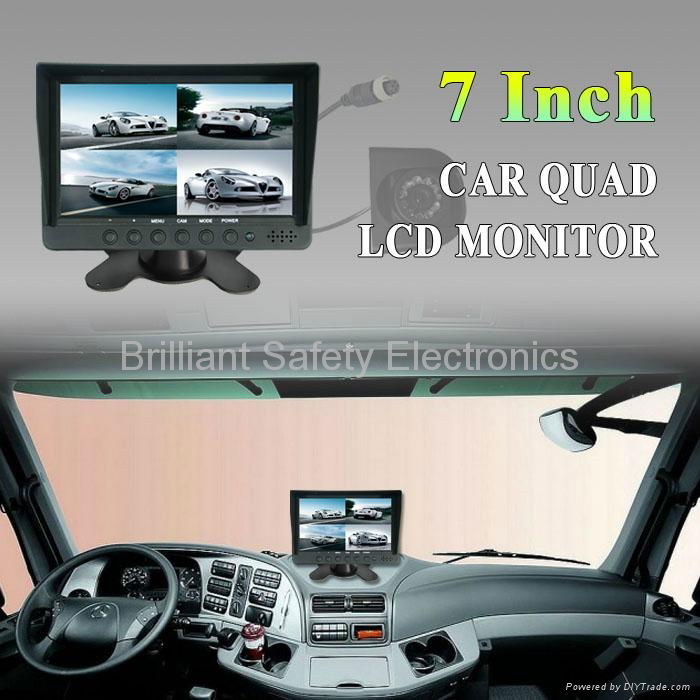 4 Channel inputs Car Monitor LCD quad Monitor 4