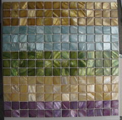 Dyed River Shell Mosaic on Mesh