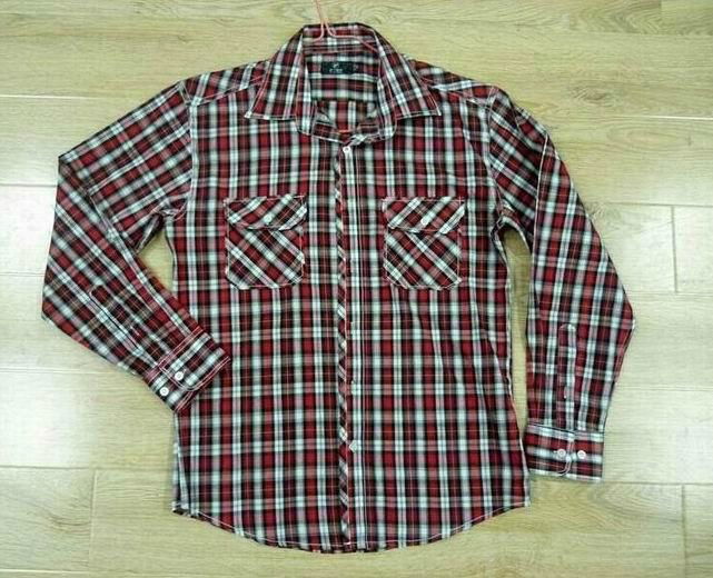 100%cotton men plaids shirt 2