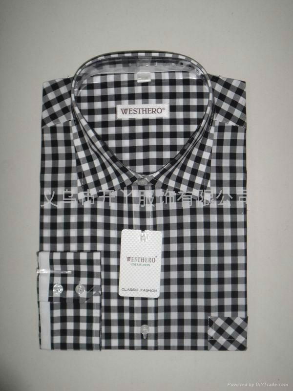 100%cotton men plaids shirt 4