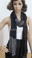 black longitudes with colorful latitudes viscose scarves 3