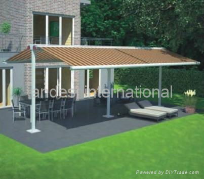double sides retractable awning