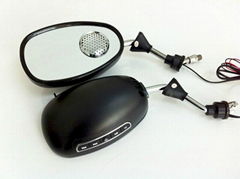 Motorcycle rearview mirriors with MP3 and FM function